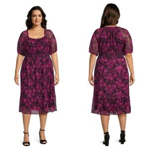 NWT. The Terra & Sky Smocked Mesh Dress Size 1X